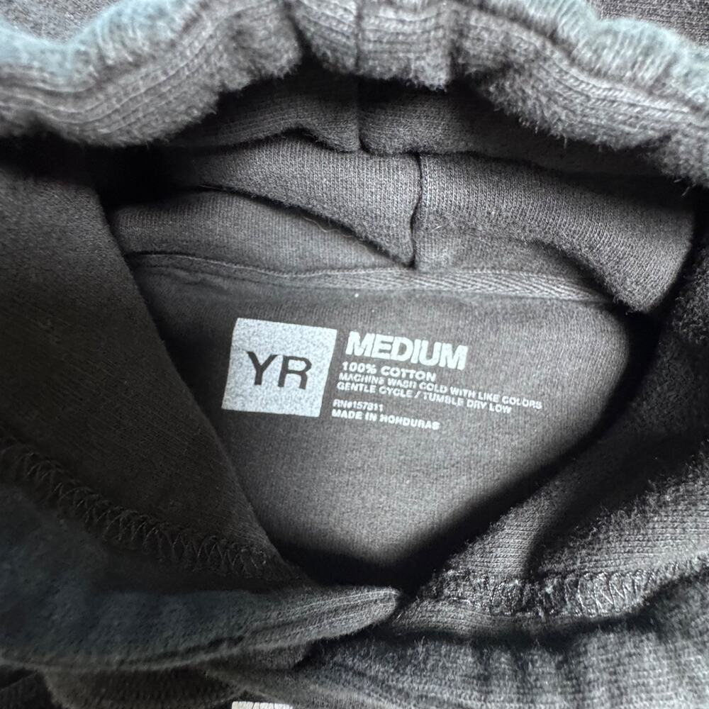 Young Reckless Y&R Hoodie Mens Medium Black Graphic Sleeve Logo Streetwear - Picture 6 of 8